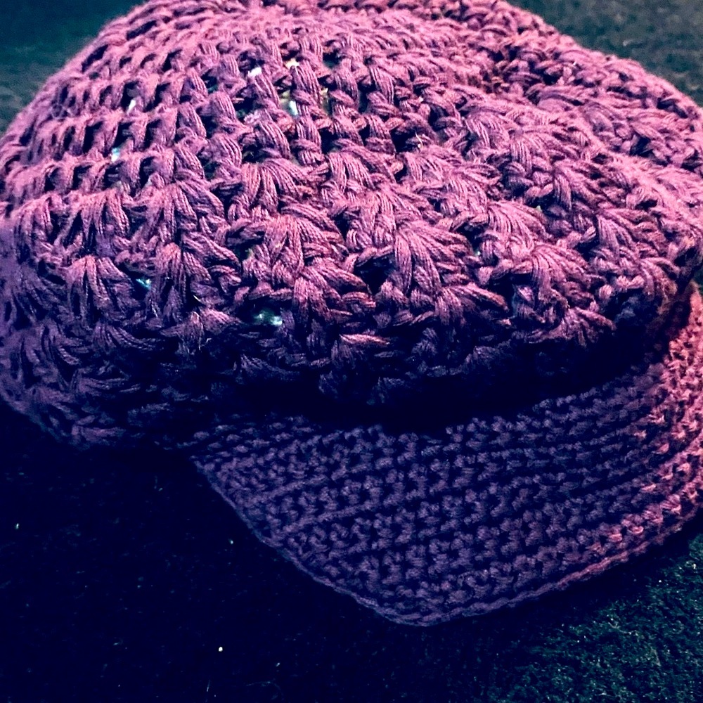 New Chic  Purple Crochet Beret. Hand crafted